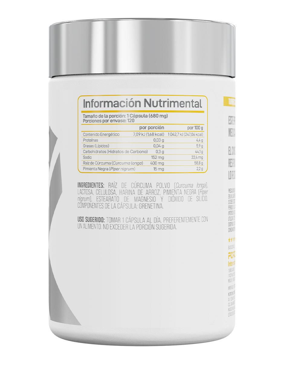 Turmeric Curcumin con cúrcuma sin sabor de 120 cápsulas 3