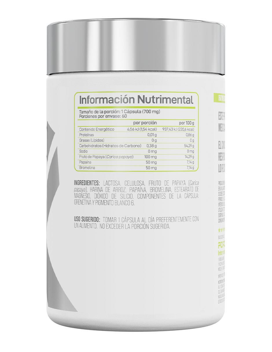 Enzyme Complex con enzimas de papaya sin sabor de 60 cápsulas 3
