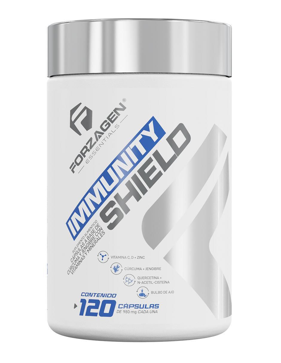 Suplemento Inmunológico, Antioxidante y Antiinflamatorio Immunity Shield Forzagen con vitamina C de 120 cáp