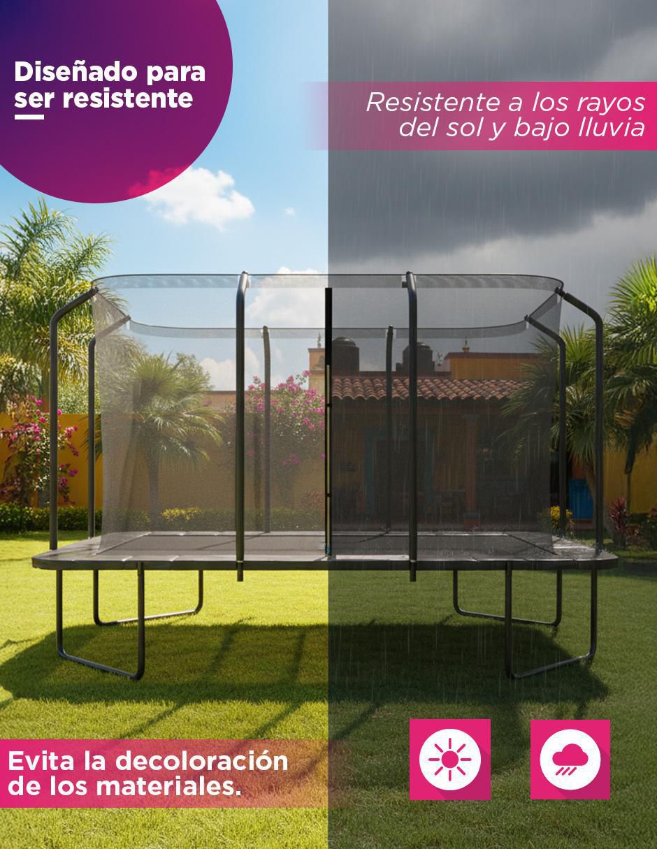 Trampolín Skyzone Diseño Rectangular con Red Envolvente 2