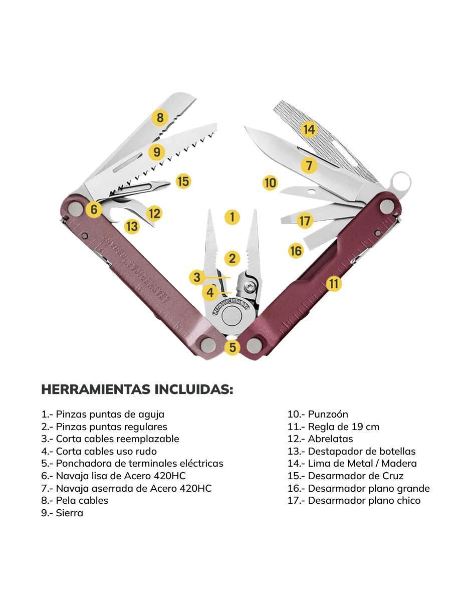 "navaja" leatherman rebar roja