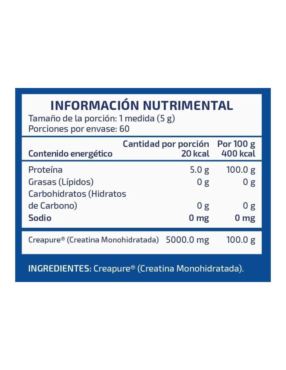 Creatina xs creapure monohidratada 60 servicios de 300 g 3