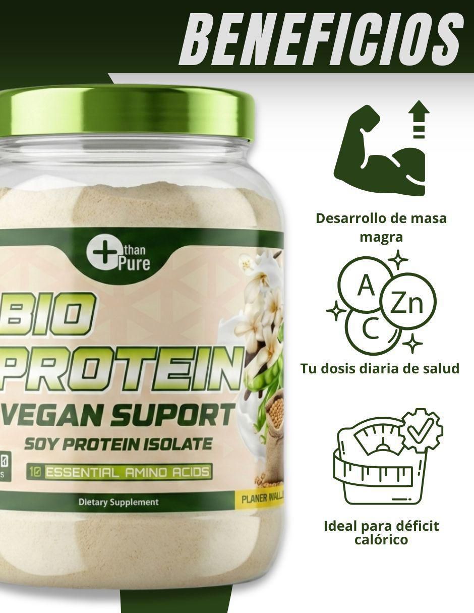 Bio protein vegana con proteína de soya con aminoácidos sabor vainilla de 1.8 kg 3