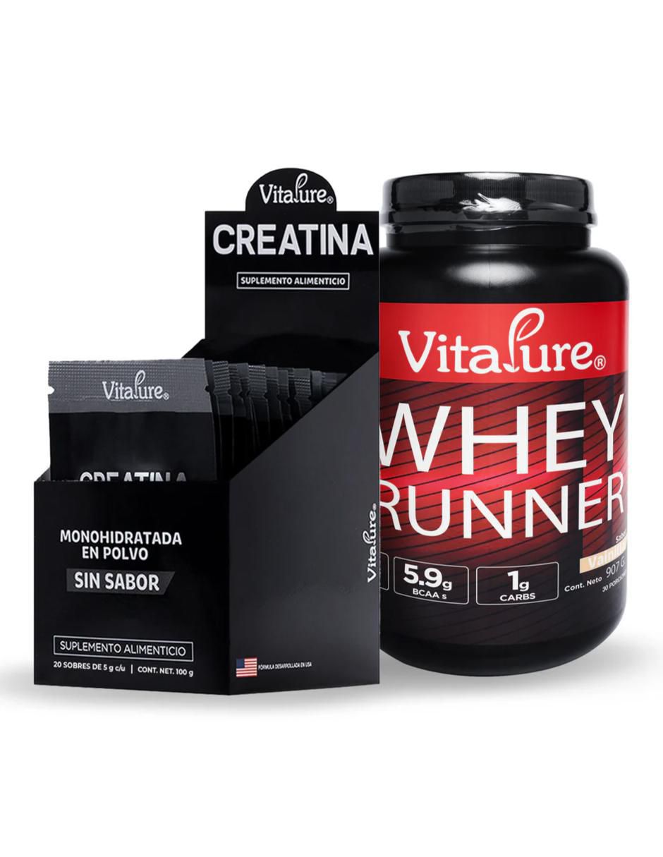 Kit de suplementos alimenticios Whey runner protein vainilla + creatina