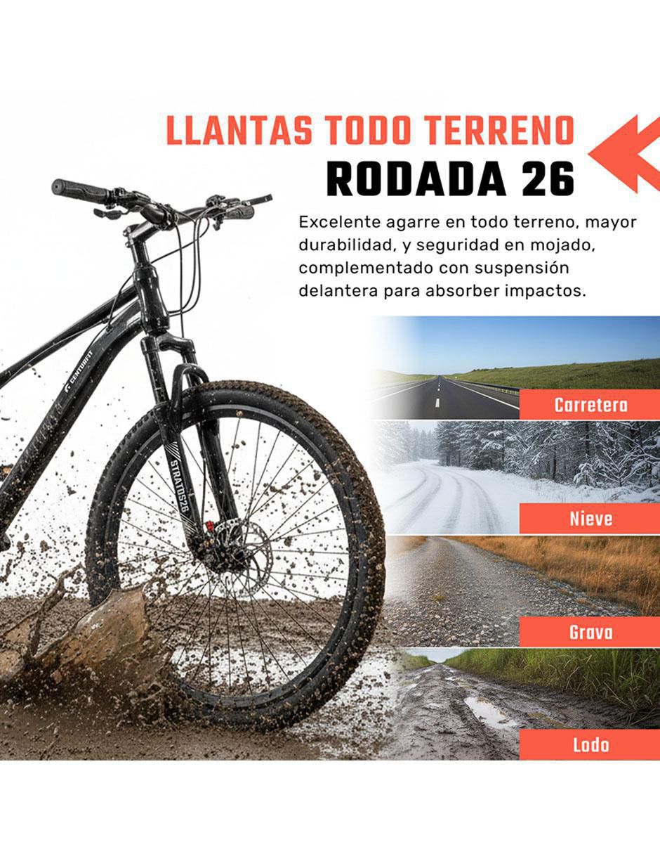 Bicicleta de montaña rodada 26 unisex 2