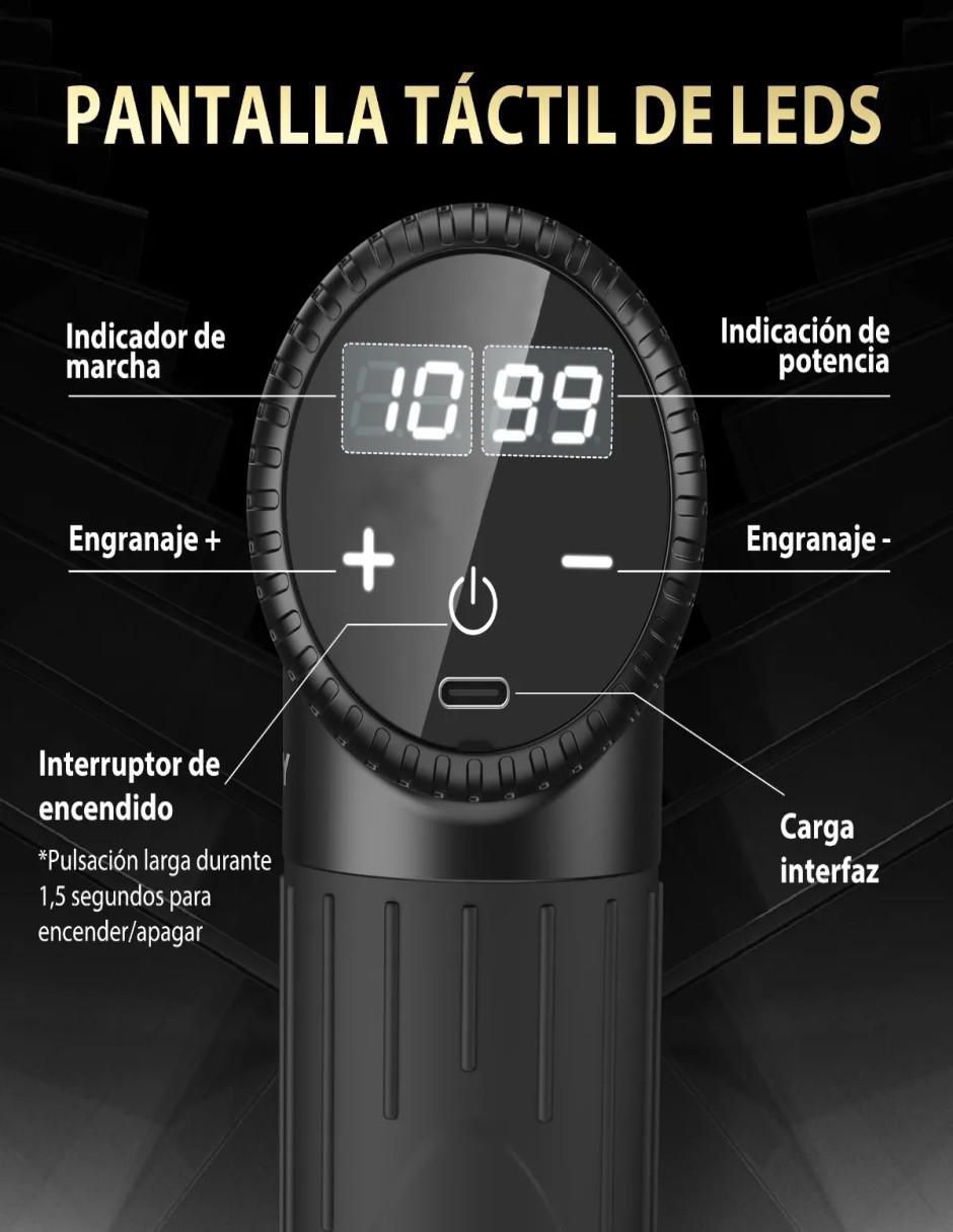 Masajeador corporal Pistola de Masaje Eléctrica Masajeador Pantalla Lcd 3