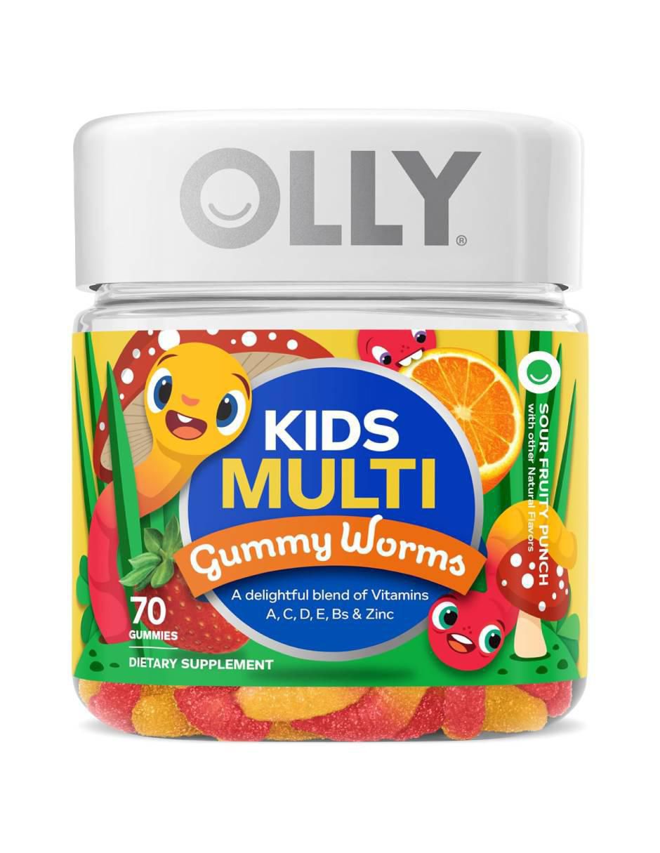 Kids Multi Gummy Worms con Multivitaminico sabor ponche de frutas de 70 gomitas