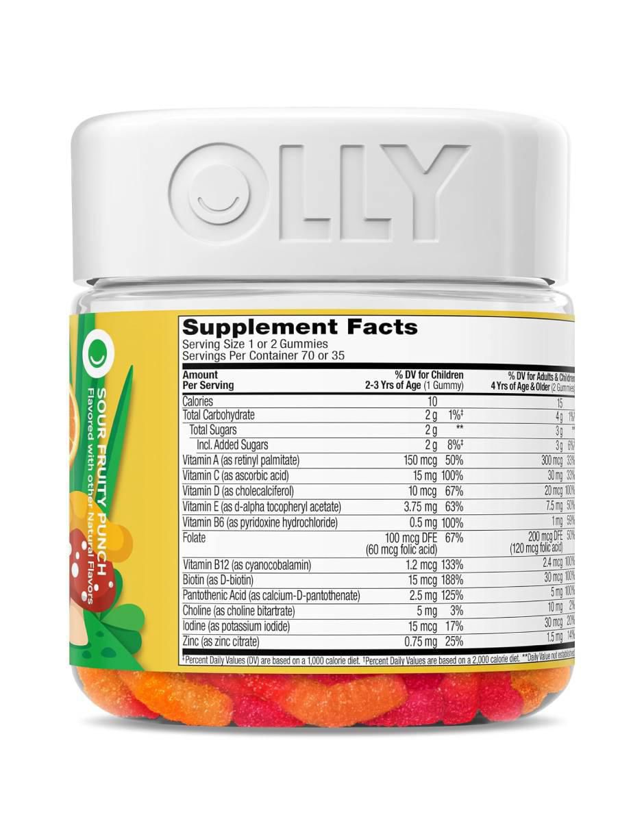 Kids Multi Gummy Worms con Multivitaminico sabor ponche de frutas de 70 gomitas 2