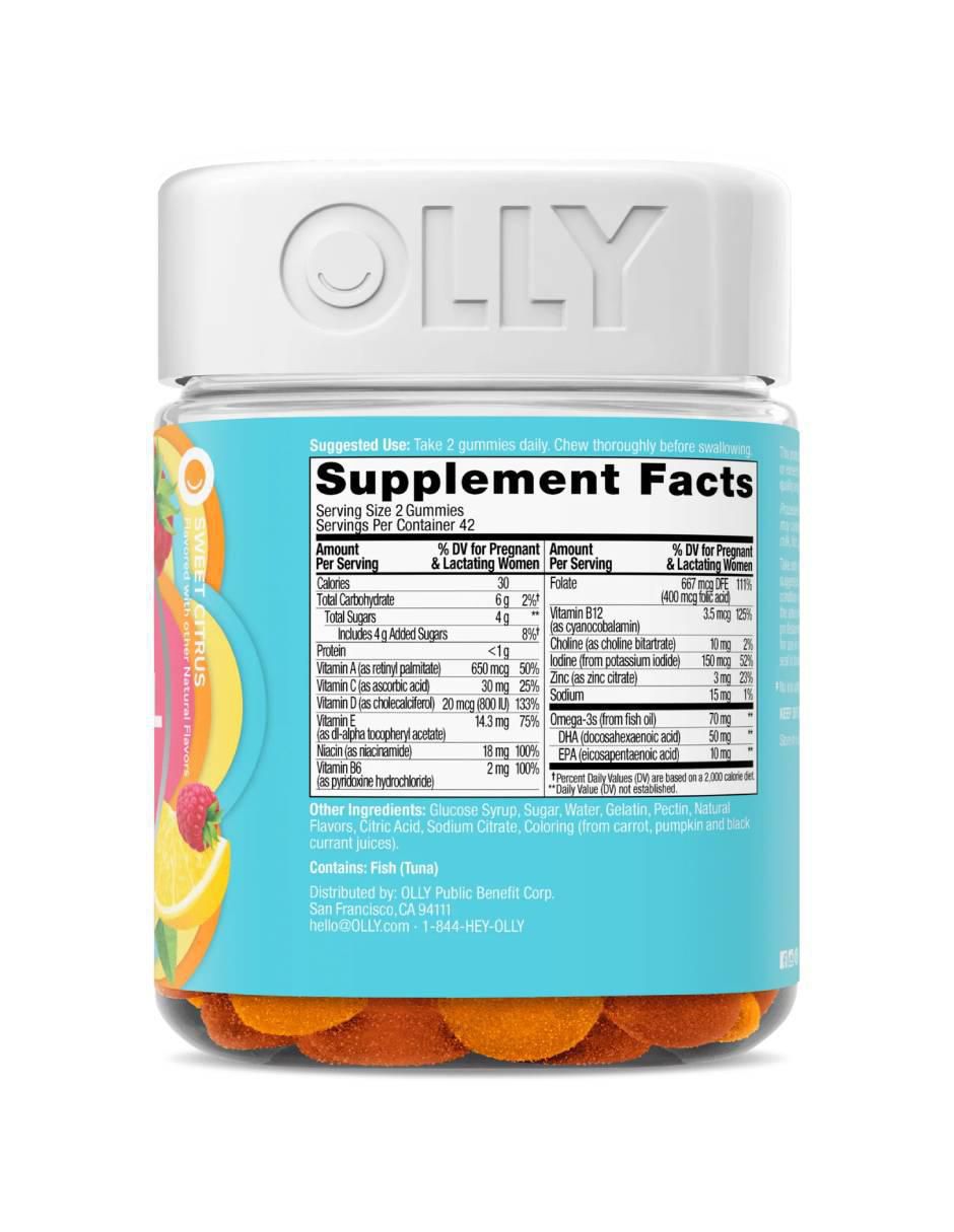 Multivitamínico prenatal Ácido Fólico + DHA 84 gomitas Vitaminas Mujer sabor Frambuesa 2