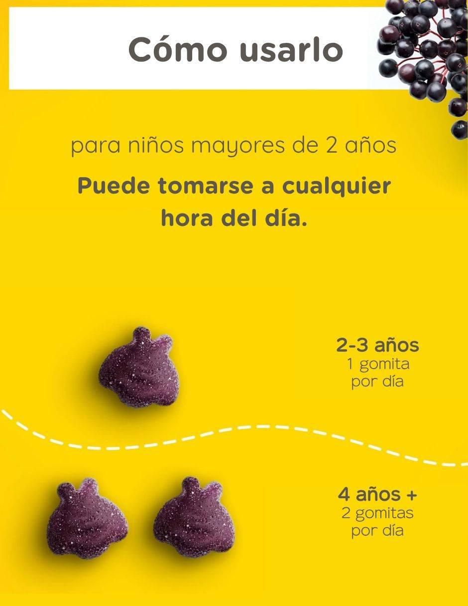 Zarbee’s children’s soporte inmunológico diario de saúco real vitaminas a c d zinc sabor bayas mixtas de 42 gom 3