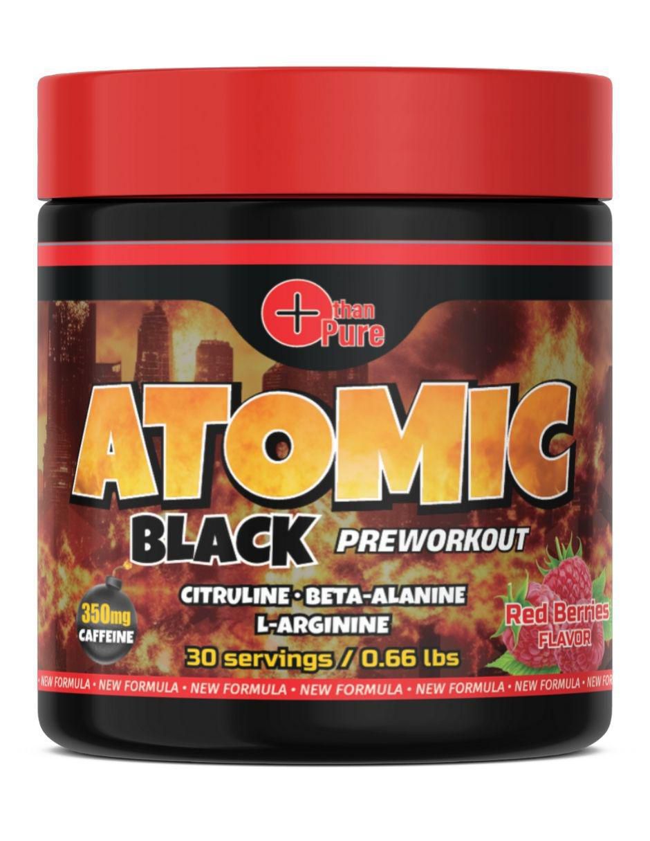 Preeentreno Atomic Black con cafeína sabor frutos rojos de 300 G