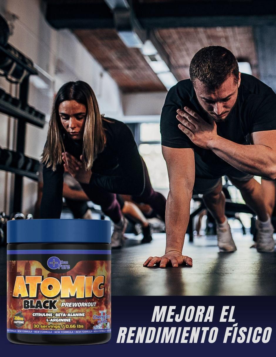 Preentreno Atomic Black con cafeína sabor cereza de 300 G 3