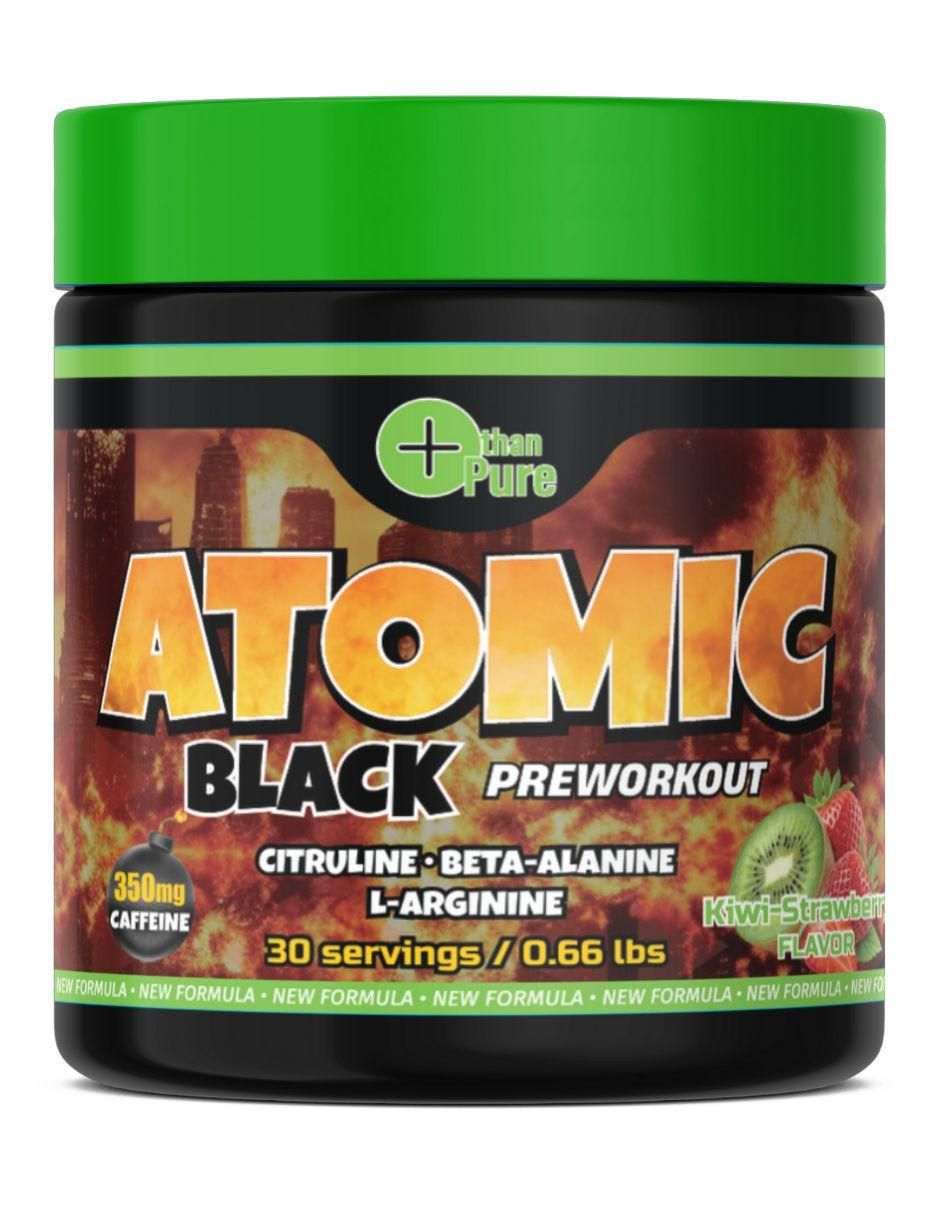 Preentreno Atomic Black con cafeína sabor kiwi de 300 G