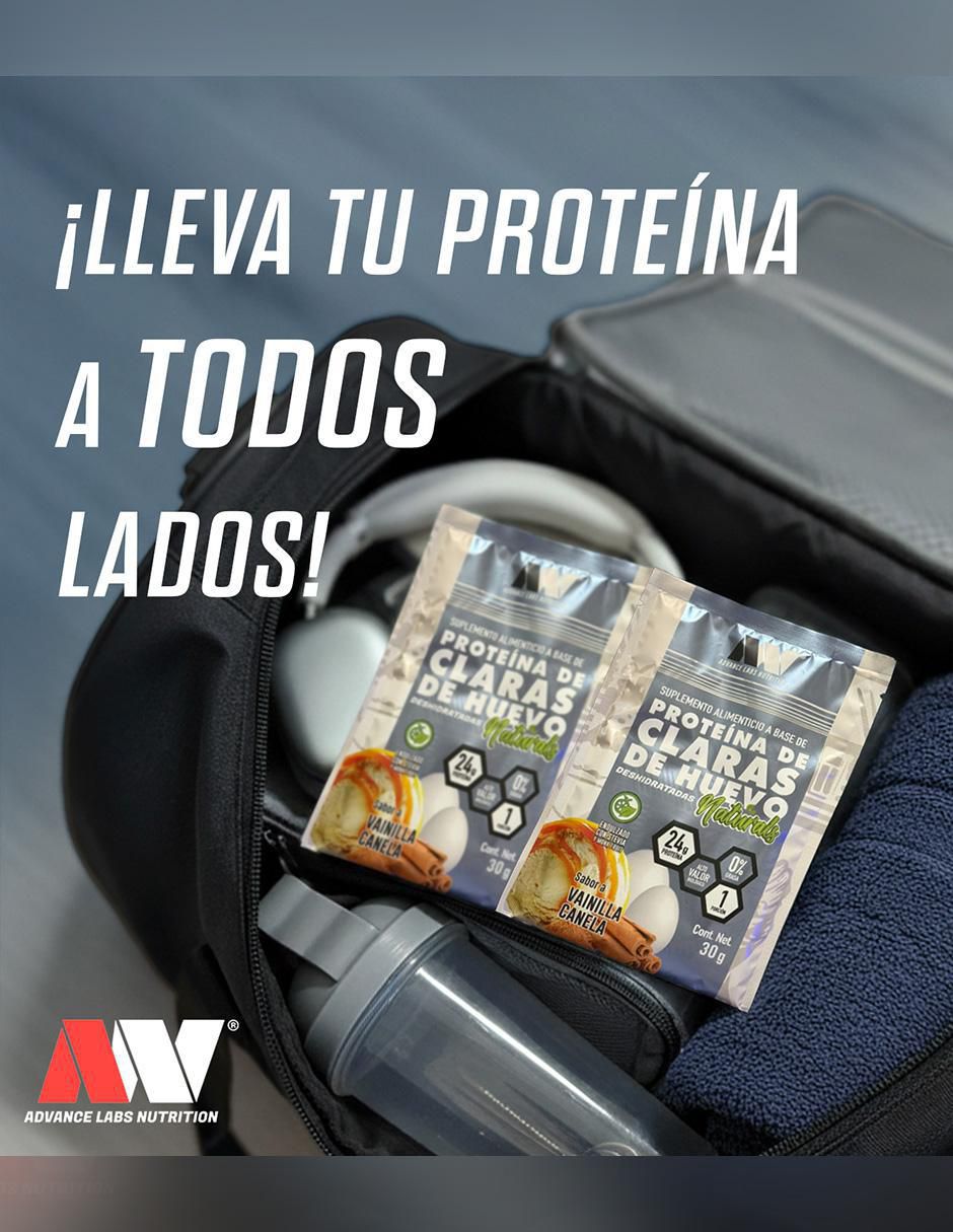 Set de proteína de claras de huevo en polvo naturals con stevia y monk fruit sabor vainilla canela de 30 g 2
