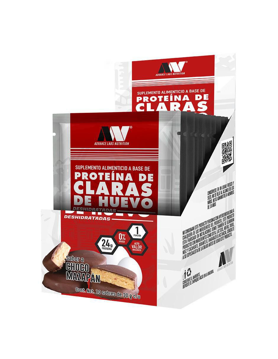 Set de proteína base de claras de huevo en polvo sabor choco mazapán con sucralosa de 30 g