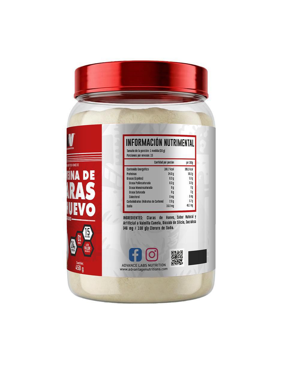 Proteina a base de claras de huevo en polvo sabor vainilla canela de 450 g 3