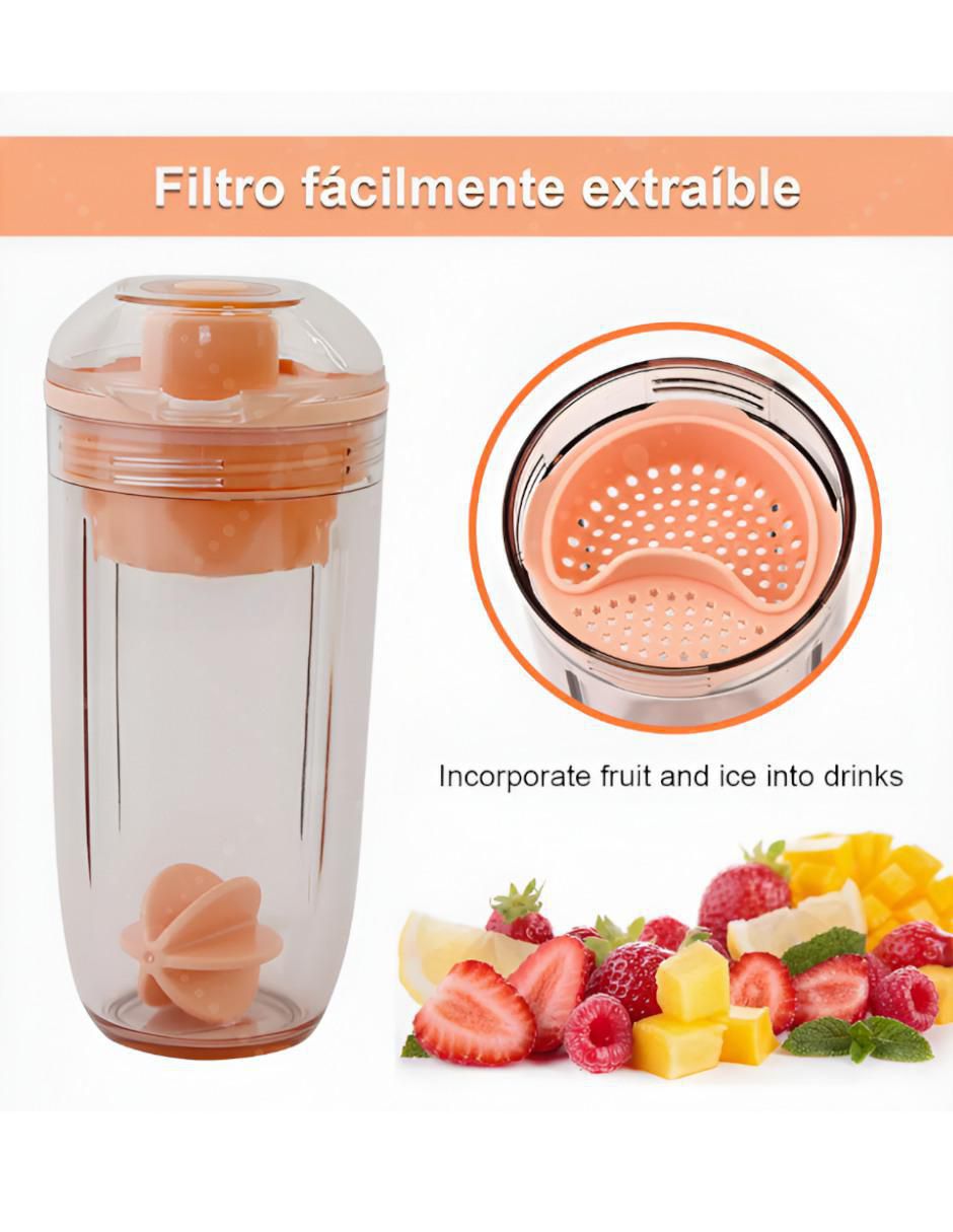 Vaso shaker de plástico con tapa push pull 400 ml 3
