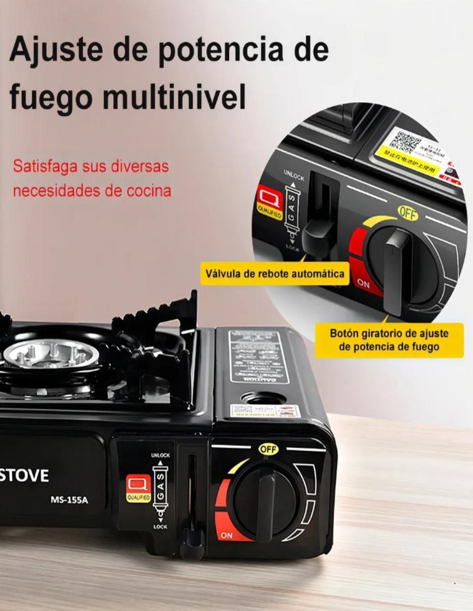 Parrilla de gas Camping portátil JD36 de acero inoxidable 4