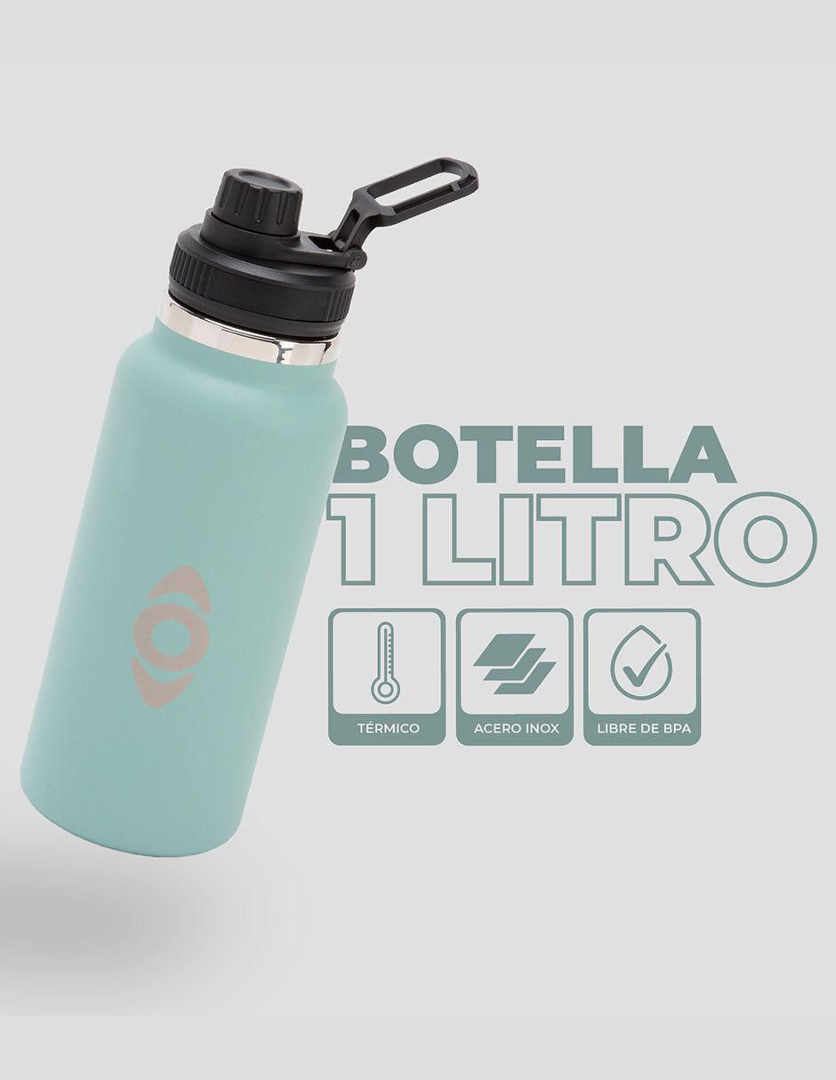 Botella de agua de acero inoxidable con tapa rosca 1 L 2