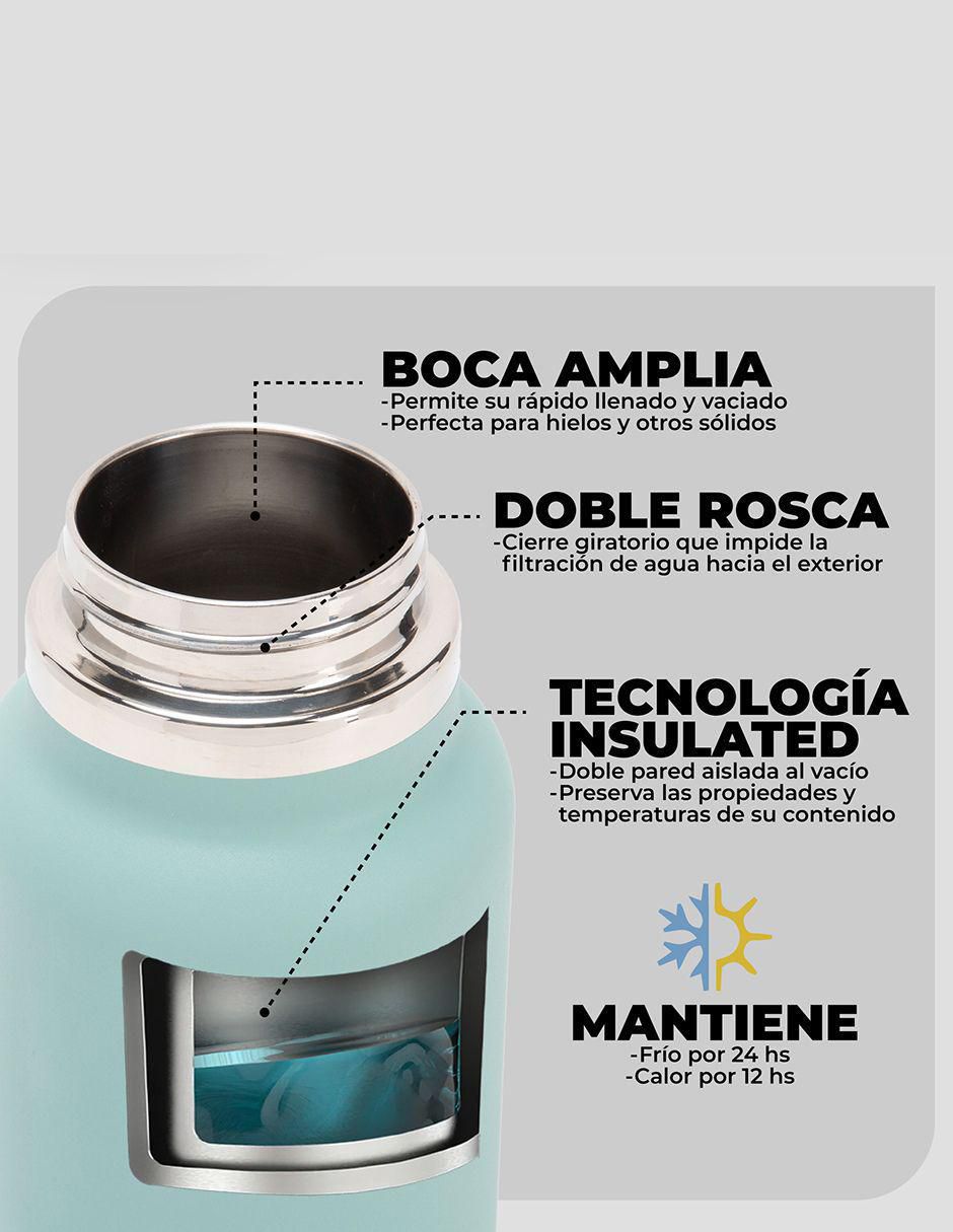 Botella de agua de acero inoxidable con tapa rosca 1 L 3