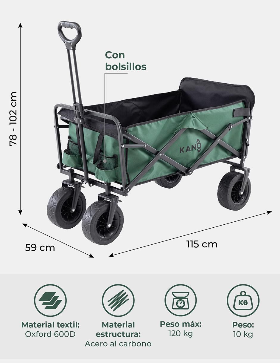 Carrito vagón plegable con capacidad de 120 kg 9
