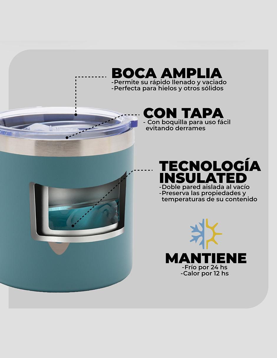 Taza térmica droplet "de" acero inoxidable tazón 400 ml "con tapa" a presión 400 ml