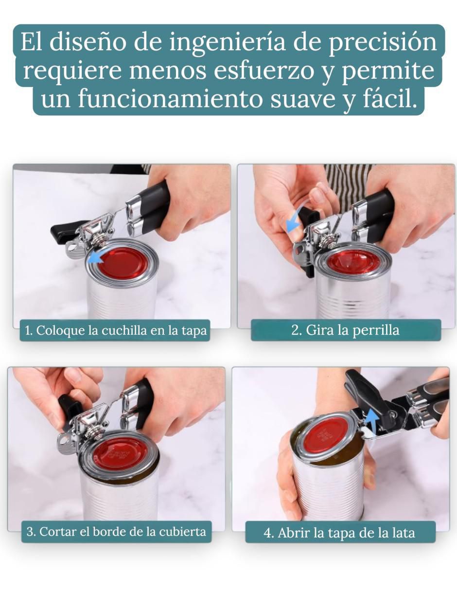 Abrelatas manual de acero inoxidable 4