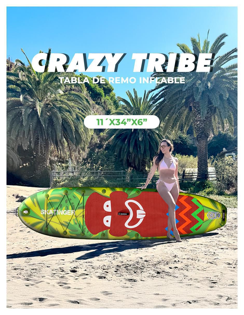 Kit tabla de surf surf Tabla de Surf Crazy Tribe 7