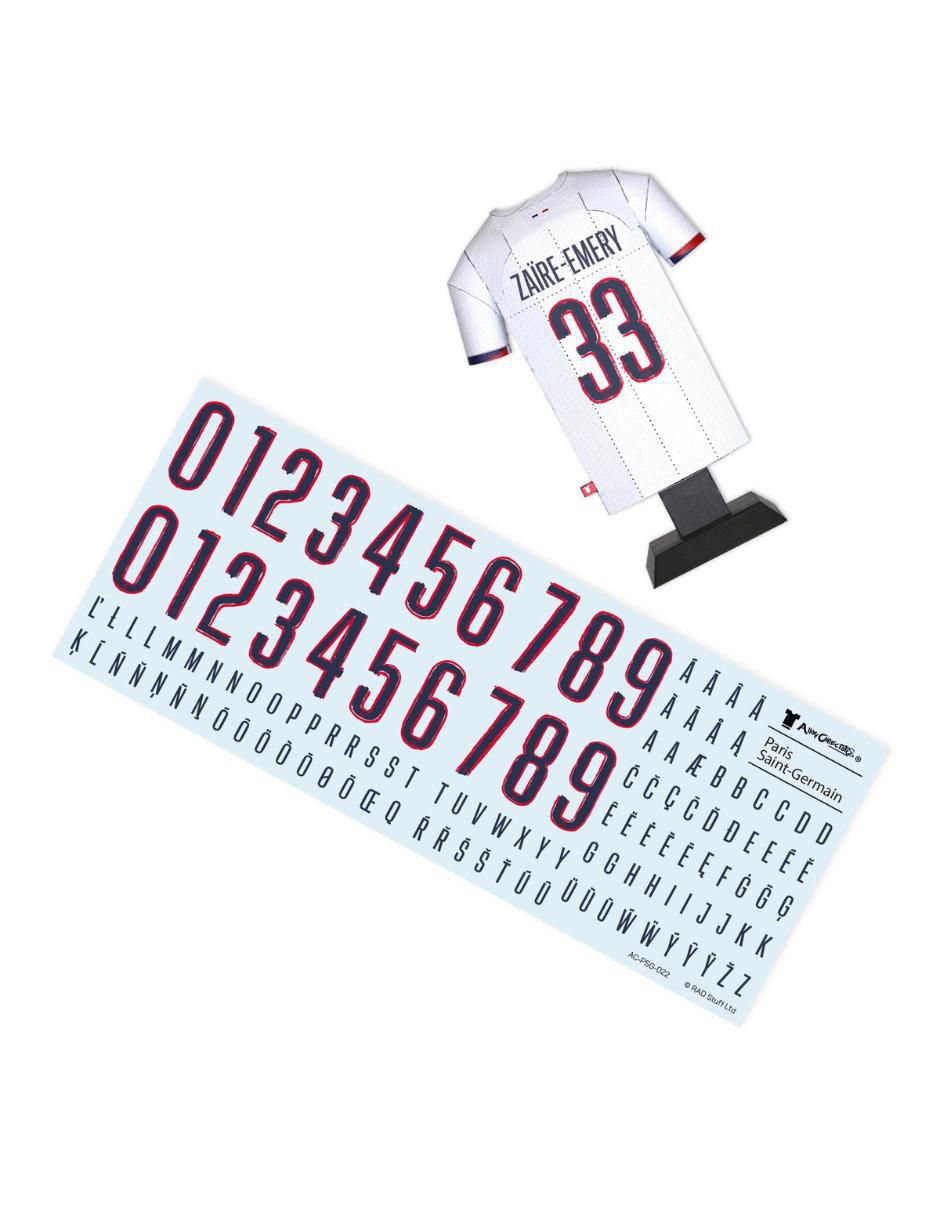 Figura de playera Paris SG visita 2024/25 de acero inoxidable 3
