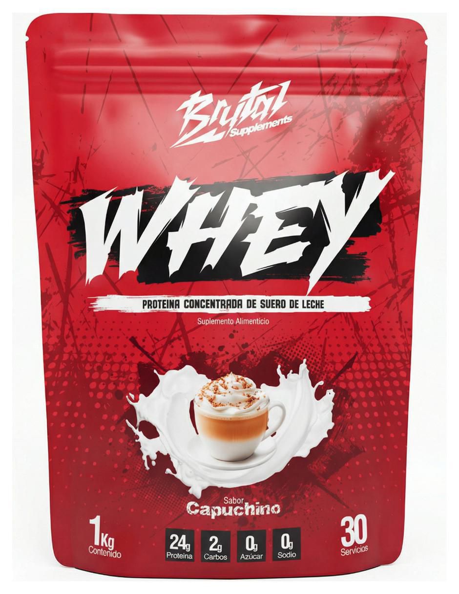 Whey con proteína de suero de leche sabor capuccino de 1 kg Whey con proteína de suero de leche sabor capuccino de 1 kg