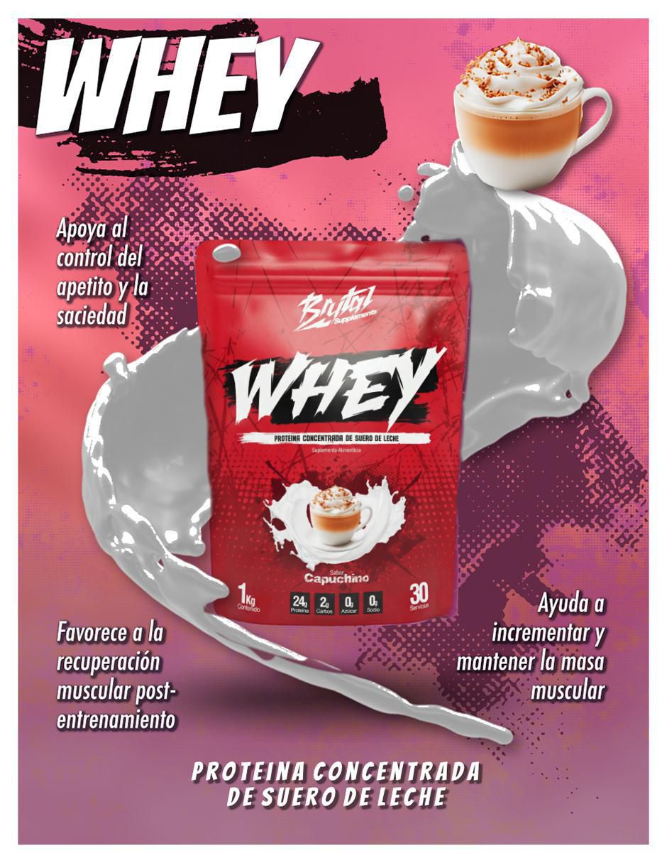 Whey con proteína de suero de leche sabor capuccino de 1 kg 3