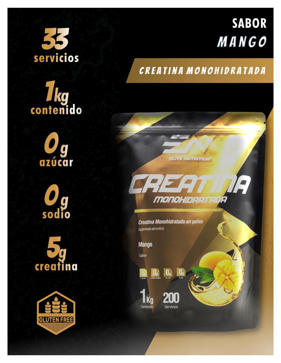 Creatina monohidratada sabor mango de 1 kg 2
