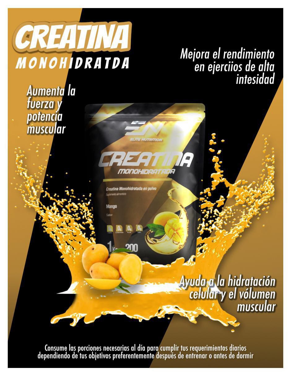 Creatina monohidratada sabor mango de 1 kg 4