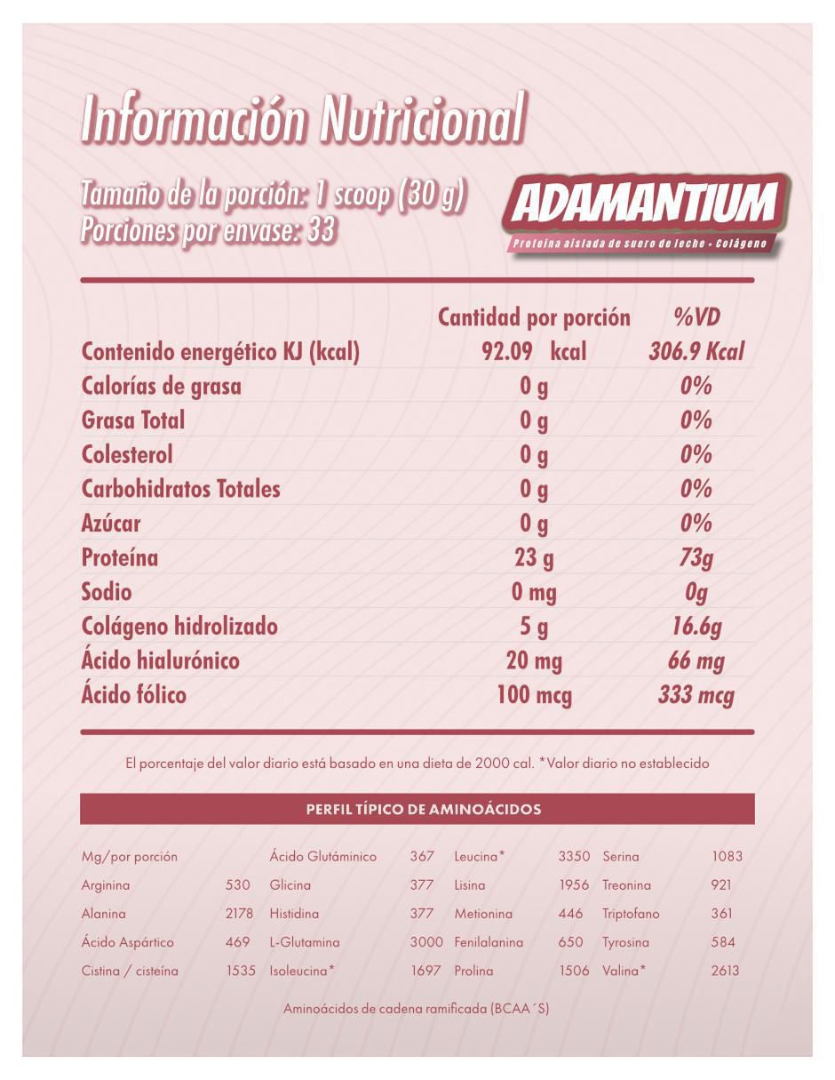 Adamantium Whey Protein con colágeno y proteína de suero de leche sabor helado de vainilla de 1 kg 5