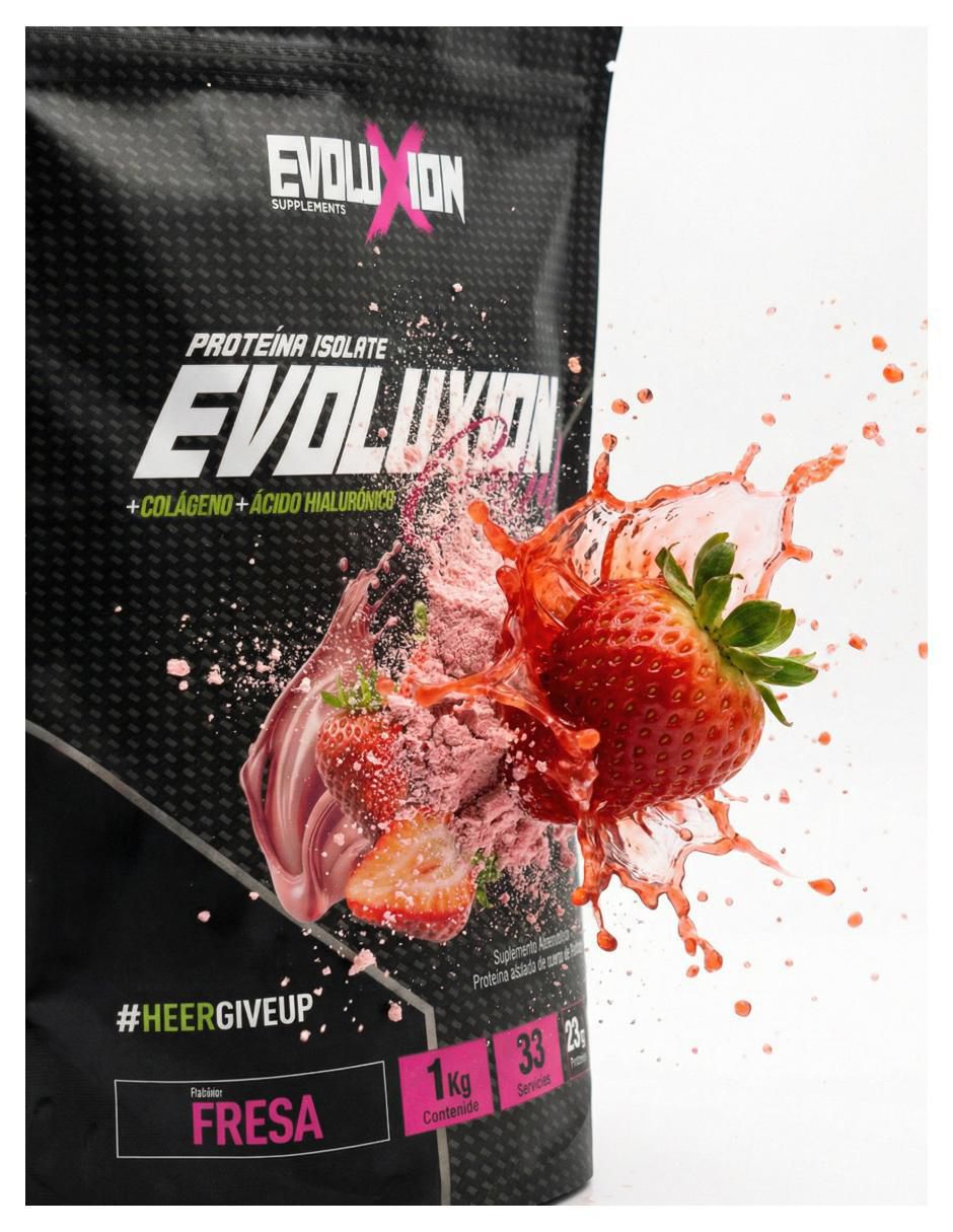 Proteína Isolate Evoluxion Girl con proteína de suero de leche aislado sabor fresa de 1 kg 3
