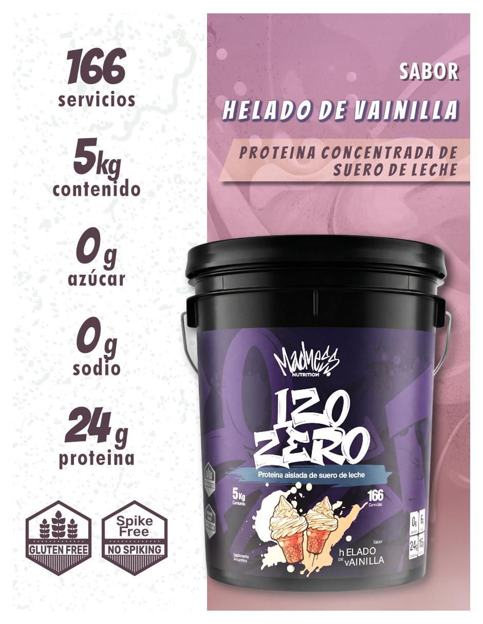 Izo Zero con proteína de suero de leche aislado sabor helado de vainilla de 5 kg 2
