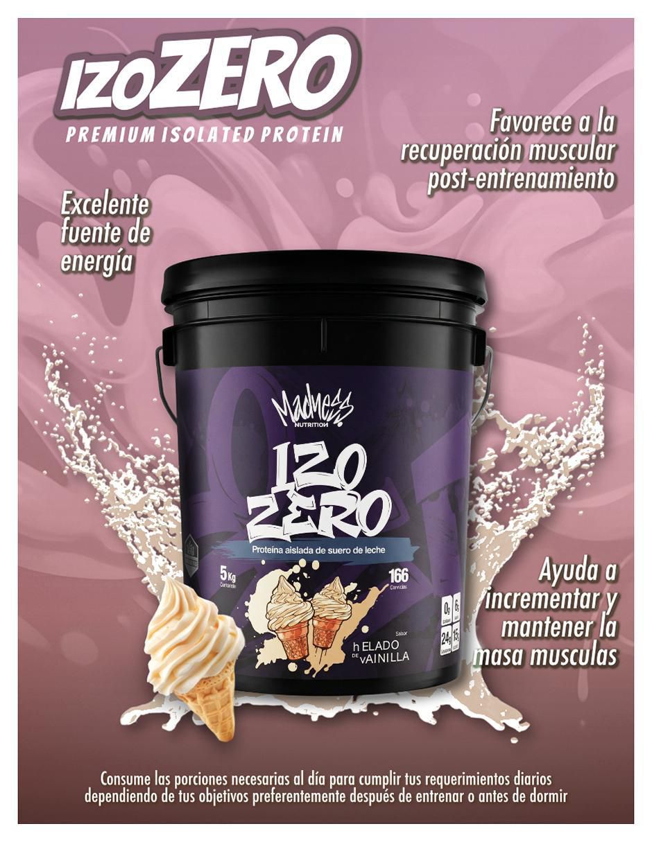 Izo Zero con proteína de suero de leche aislado sabor helado de vainilla de 5 kg 4