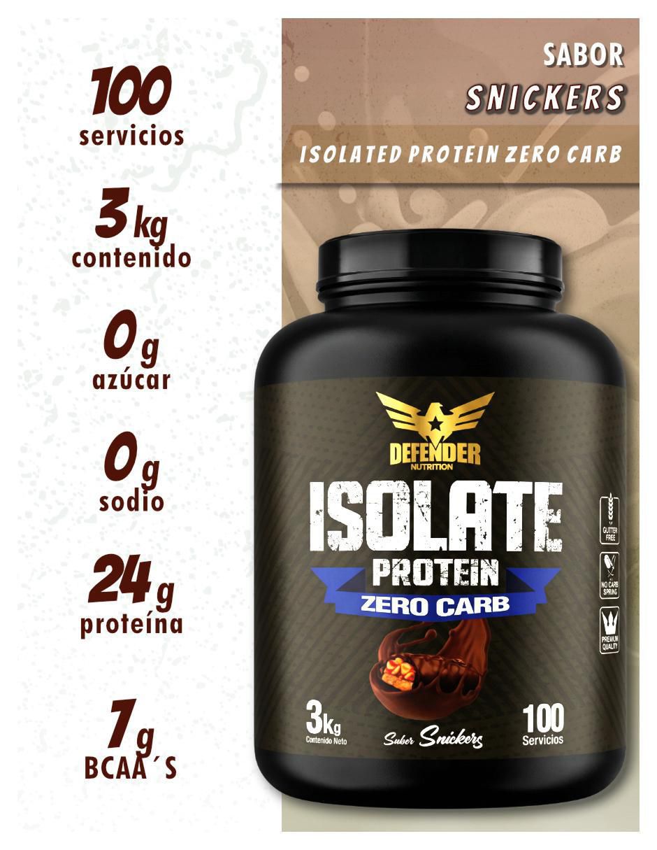 Isolate protein zero carb con proteína de suero de leche sabor chocolate de 3 kg 2