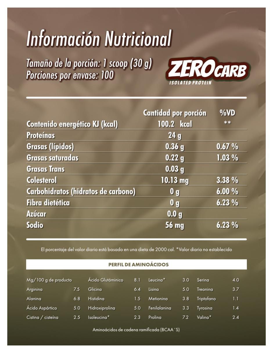 Isolate protein zero carb con proteína de suero de leche sabor chocolate de 3 kg 5