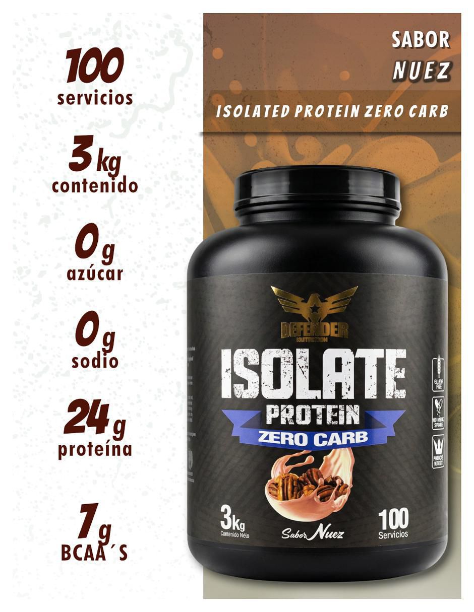 Isolate Protein Zero Carb con proteína de suero de leche sabor nuez de 3 kg 2