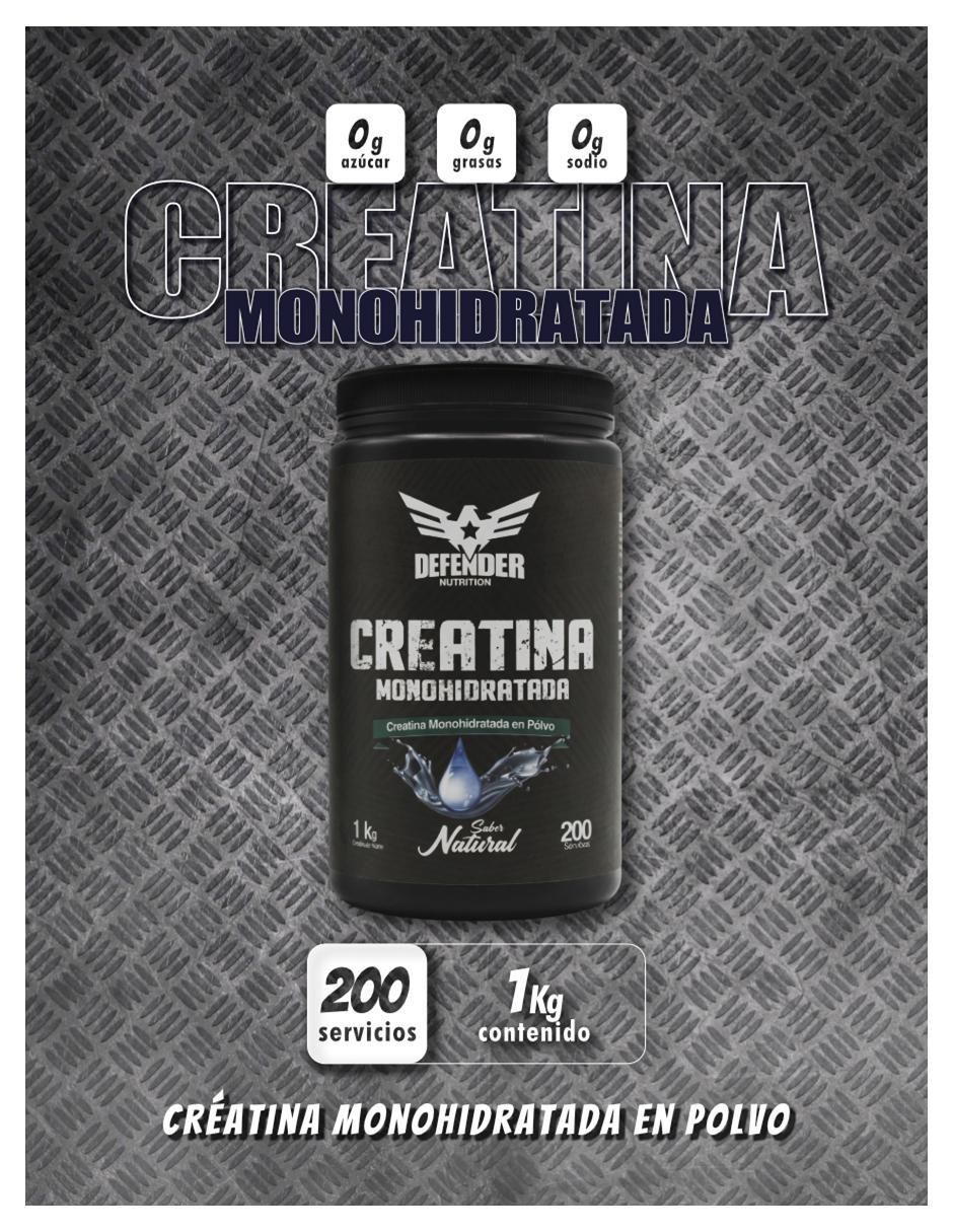 Creatina monohidratada sabor natural de 1 kg 2
