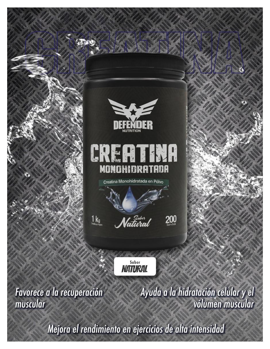 Creatina monohidratada sabor natural de 1 kg 4