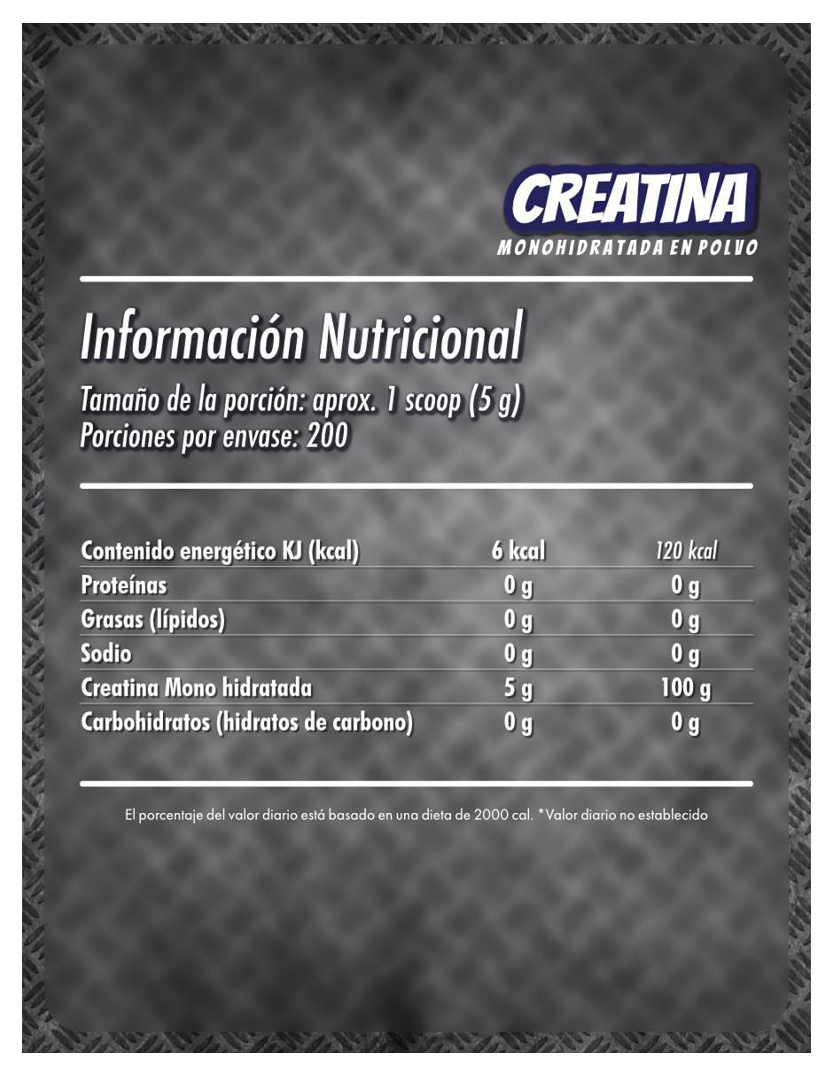Creatina monohidratada sabor natural de 1 kg 5