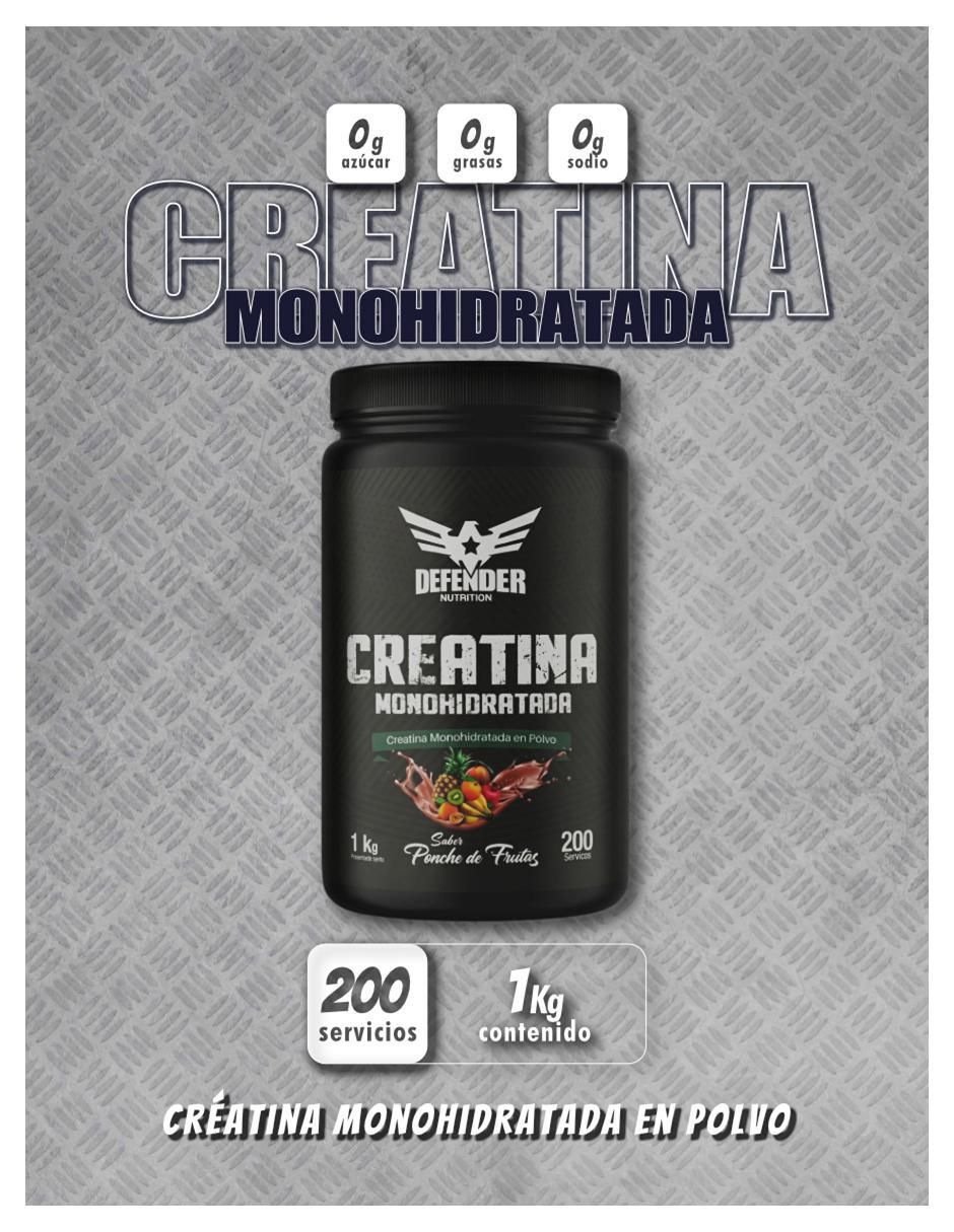 Creatina monohidratada con creatina ponche de frutas de 1 kg 2