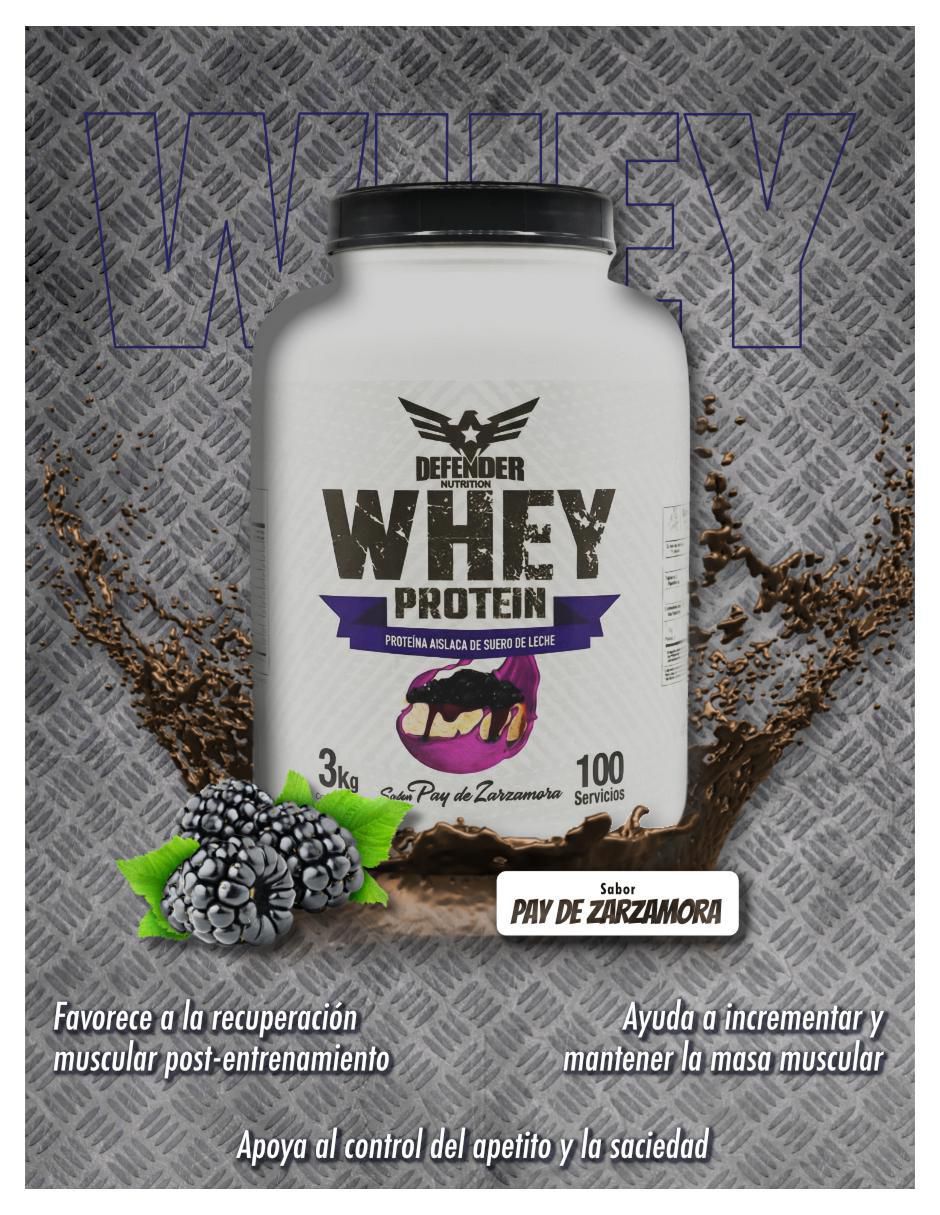 Whey protein con proteína de suero de leche sabor zarzamora de 3 kg 4