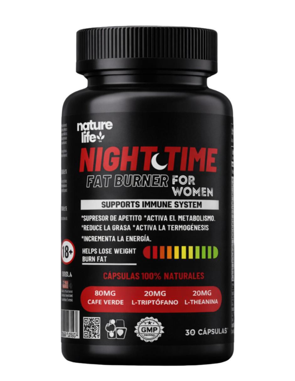 Termogenico Night Time con multivitaminico de 30 cápsulas