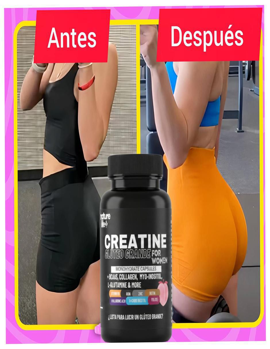 Creatinegluteo grande for women con creatina + vitaminas y aminoácidos de 30 cápsulas 3