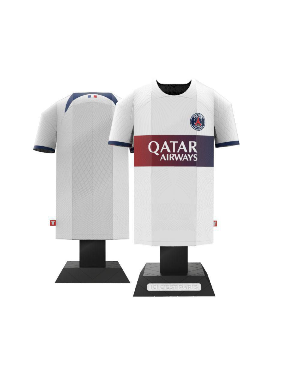 Figura de playera Paris SG visitante 2023/24 de acero inoxidable 3