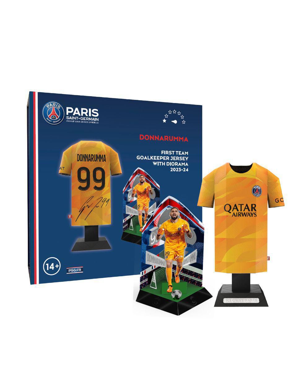 Figura de playera Paris SG local portero 23/24 Donnarumma de acero inoxidable