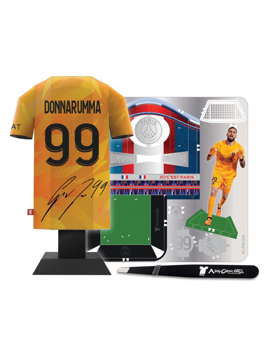 Figura de playera Paris SG local portero 23/24 Donnarumma de acero inoxidable 3